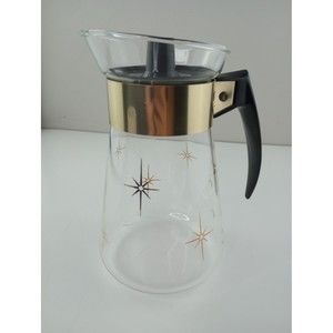 Vintage Corning Ware Atomic Starburst 6 Cup Glass Coffee Tea Pot Carafe
